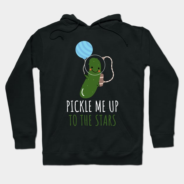 Pickle Me Up To The Stars Funny Astronaut Pickle Hoodie by DesignArchitect